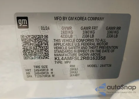 2024 Buick Encore Gx Avenir Fwd z USA, uszkodzony, nr VIN KL4AMFSL2RB163358